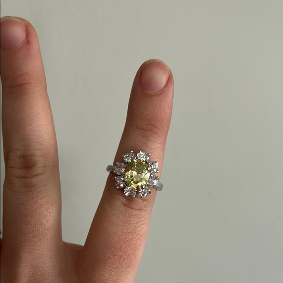 Jewelry | Elegant Silver And Yellow Gemstone Ring | Poshmark